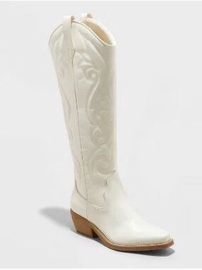 wild fable Cream Western Knee-High Boots.